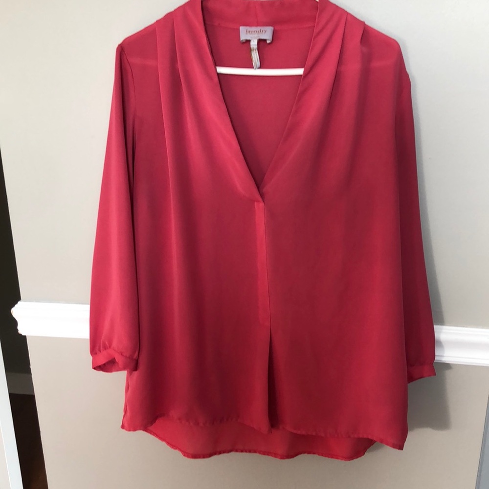 V-neck Pink Blouse